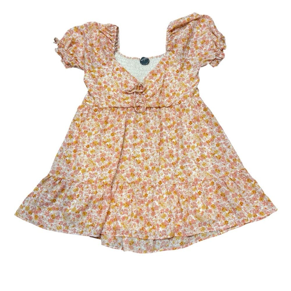 Arula Pink Floral Puff Sleeve Mini Dress Size B (US 2X)
